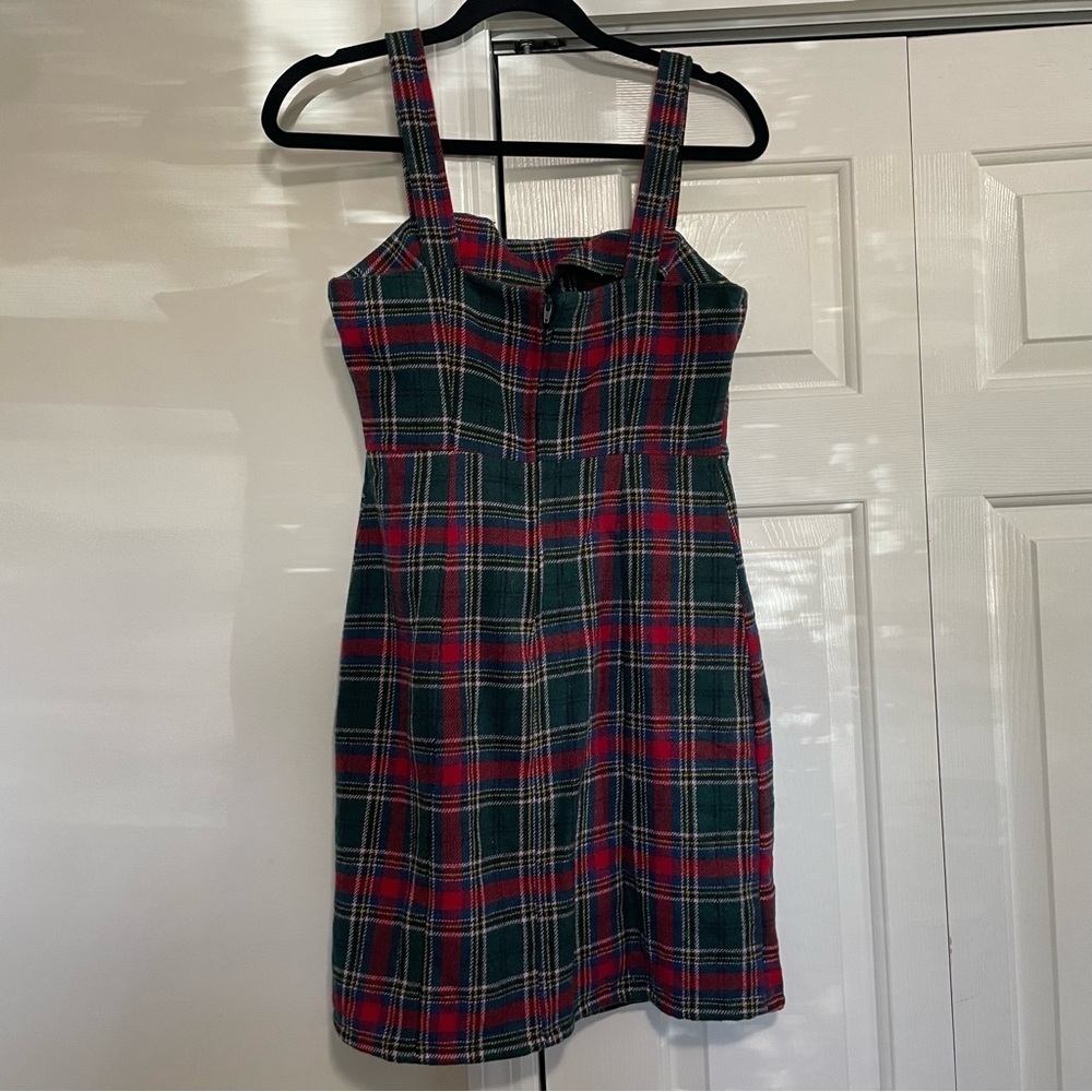 Copper Key Red Green Tartan Jumper Pinafore Dress Holiday Size Junior Small,NWOT - Picture 5 of 9